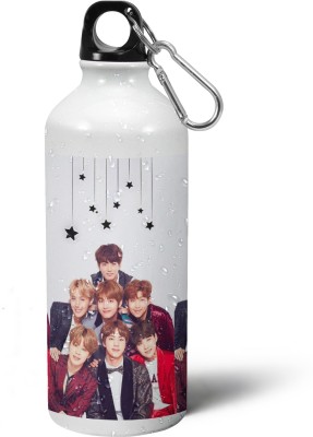 Morons Stars with BTS Gang Sippers For Girls & Kids 600 ml Bottle(Pack of 1, White, Aluminium)