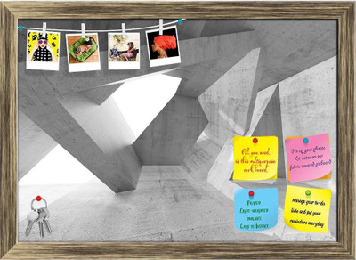 Artzfolio Abstract Modern Architecture Chaotic Structures Notice Pin Soft Board Cork Bulletin Board(Antique Gold Frame 16.8 x 12 inch (43 x 30 cms))