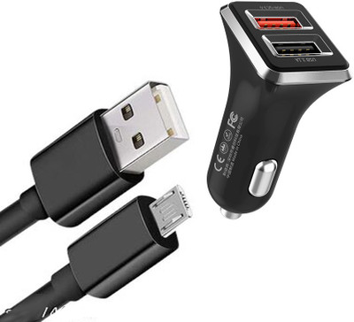 Red Champion 15 W Turbo Car Charger(Black, With USB Cable)