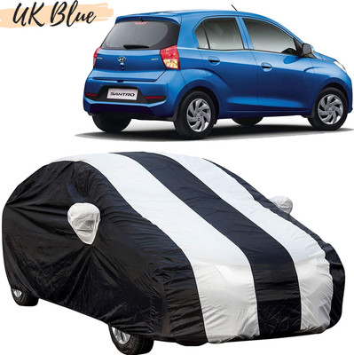 UK Blue Car Cover For Hyundai Santro (With Mirror Pockets)(White, For 2019, 2020, 2021 Models)