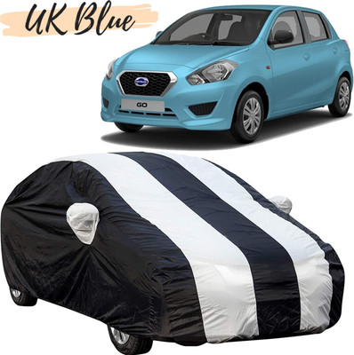 UK Blue Car Cover For Datsun Go (With Mirror Pockets)(White)