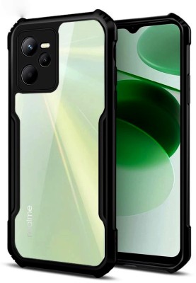 VAPRIF Back Cover for Realme C35, Transparent Hybrid Hard PC Back TPU Bumper, (Black, ShockProof)(Black, Shock Proof, Pack of: 1)