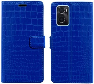 Realgo Flip Cover for Oppo A76(Blue, Pack of: 1)