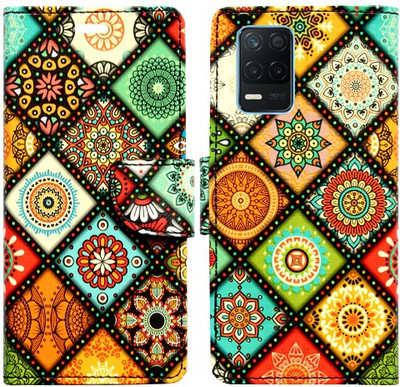 Realgo Flip Cover for Realme 8s 5G(Orange, Pack of: 1)