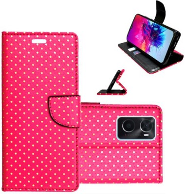 Realgo Flip Cover for Oppo A76(Pink, Pack of: 1)