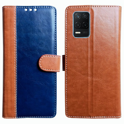 Realgo Flip Cover for Realme 8s 5G(Brown, Pack of: 1)