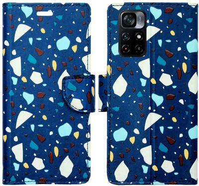 Realgo Flip Cover for Poco M4 Pro 5G(Blue, Pack of: 1)