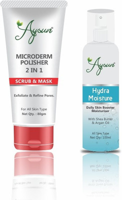 Aysun Microderm Face Scrub & Hydra Moisture Combo Pack of 2(2 Items in the set)
