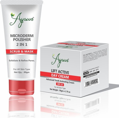 Aysun Microderm Face Scrub & Lift Active Day Cream Combo Pack of 2(2 Items in the set)