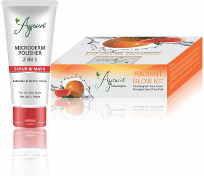 Aysun Microderm Face Scrub & Radiant Glow Kit Combo Pack of 2(2 Items in the set)