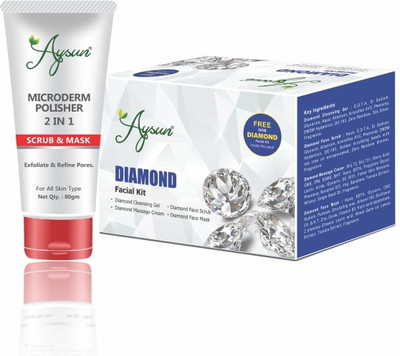 Aysun Microderm Face Scrub & Diamond Facial Kit Combo Pack of 2(2 Items in the set)