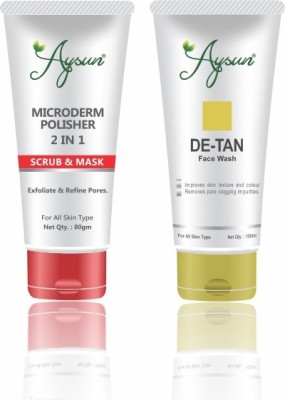 Aysun Microderm Face Scrub & De-Tan Face wash Combo Pack of 2(2 Items in the set)