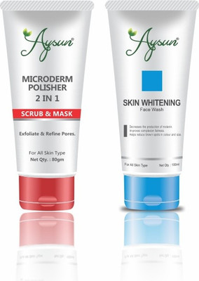 Aysun Microderm Face Scrub & Skin Whitening Face wash Combo Pack of 2(2 Items in the set)