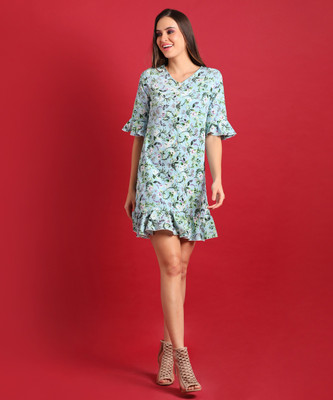 CAMPUS SUTRA Women Fit and Flare Multicolor Mini/Short Dress