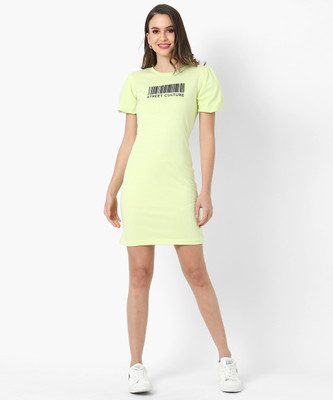 CAMPUS SUTRA Women Fit and Flare Green Midi/Calf Length Dress