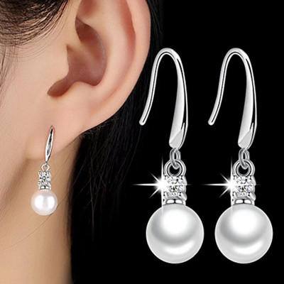MYKI Enchanting Drop Pearl Earring for women & girls Swarovski Zirconia Sterling Silver Drops & Danglers