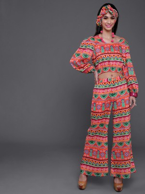 AKS Women Ethnic Top Palazzo Set