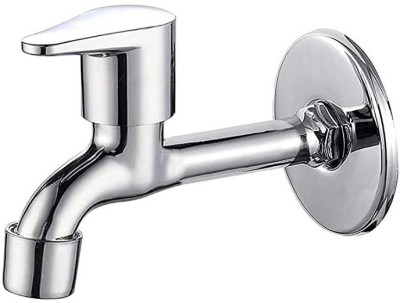 COSSIMO Cubix Stainless Steel Long Bib Cock With Wall Flange - Pack of 1 Bib Tap Faucet(Wall Mount Installation Type)