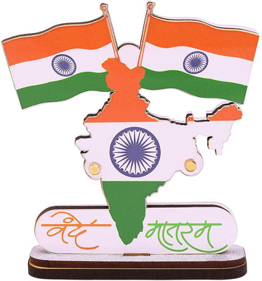 VOILA Indian Flags With Satyamev Jayate Symbol for Car Dashboard Double Sided Wind Car Dashboard Flag(Plastic)