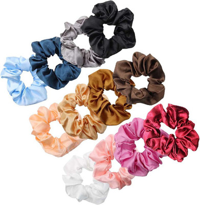DENICRAAS Silk Satin Scrunchie for girl high quality Rubber Band(Multicolor)
