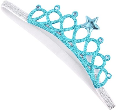 FancyDRessWaLe Baby Girl Rhinestone Crown Headbands Toddler Princess Tiara Hair Band(Blue)