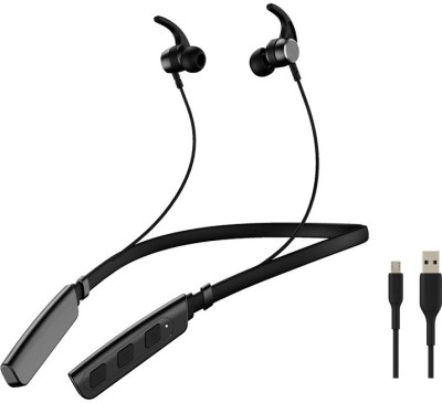WeRock B235 Wireless Neckband with Mic Powerful Stereo Sound Quality BT Headset W8 Bluetooth Headset(Black, In the Ear)