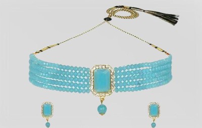 AD Fashion Store Alloy Gold-plated Blue Jewellery Set(Pack of 1)