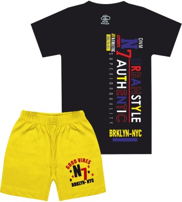 MIST N FOGG Boys Casual T-shirt Shorts(Black)