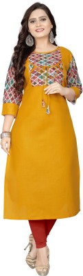 Kalptaru World Fashion Women Printed Straight Kurta(Yellow)