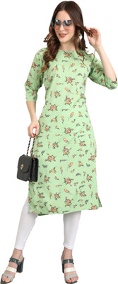 RensilExpo Women Printed, Floral Print Straight Kurta(Green)
