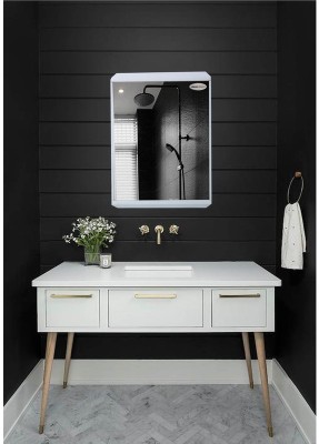 URBAN CHOICE TrueLook Cabinet shelves With Bathroom Mirror(Rectangle Finish : Glossy)