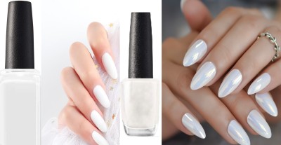 GFSU - GO FOR SOMETHING UNIQUE Shimmer + Matte Nail Paint Combo white(Pack of 2)