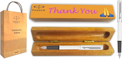 PARKER Beta Neo Fountain Pen With Thank You Wishing Gift Box and Gift Bag(Maroon) Pen Gift Set(Blue)