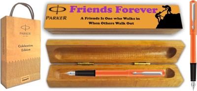 PARKER Beta Neo Fountain Pen With Wooden Friends Forever Gift Box and Gift Bag(Orange) Fountain Pen(Blue)