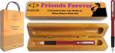 PARKER Beta Neo Fountain Pen With Wooden Friends Forever Gift Box and Gift Bag(Maroon) Fountain Pen(Blue)