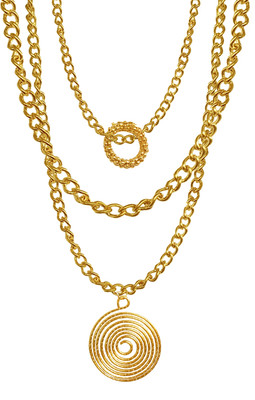 Pia Creations Latest Stylish Double layer Chain Pendant Necklace for Women -STYLE-99 Metal Locket