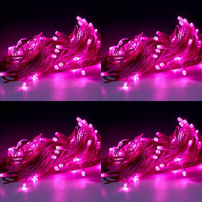 Sameer Enterprises 60 LEDs 14.99 m Pink Steady, Flickering String Rice Lights(Pack of 4)