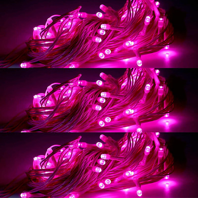 Sameer Enterprises 60 LEDs 14.99 m Pink Flickering, Steady String Rice Lights(Pack of 3)