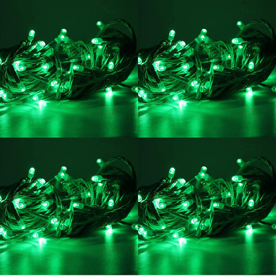 Sameer Enterprises 60 LEDs 14.99 m Green Flickering, Steady String Rice Lights(Pack of 4)