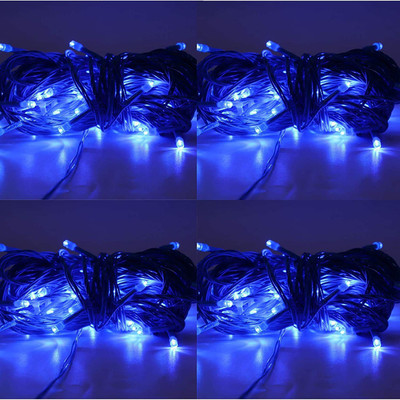 Sameer Enterprises 60 LEDs 14.99 m Blue Flickering, Steady String Rice Lights(Pack of 4)