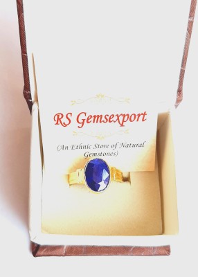 rs gemsexport RS GEMSEXPORT BLUE SAPPHIRE RING WITH CERTIFIED 5.20 RATTI NEELAM RING. Brass Sapphire Brass Plated Ring