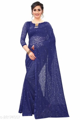 SNEH FAB Self Design Bollywood Net Saree(Blue)