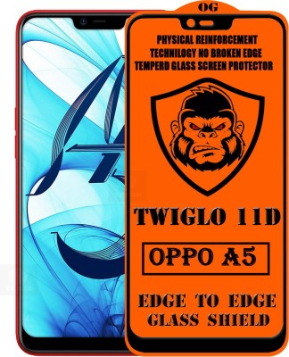 TWIGLO Edge To Edge Tempered Glass for OPPO A5(Pack of 1)