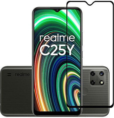 tendwell Edge To Edge Tempered Glass for Realme C25Y(Pack of 1)
