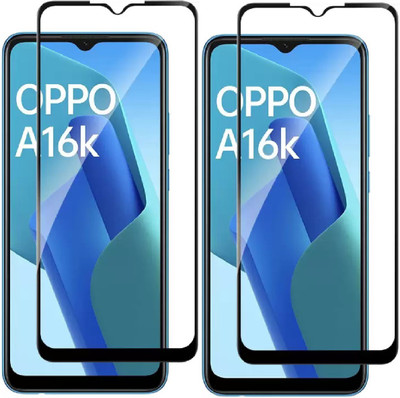 ISAAK Edge To Edge Tempered Glass for OPPO A16K Edge to Edge, Full Glue, 11D Tempered Glass(Pack of 2)