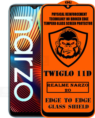 TWIGLO Edge To Edge Tempered Glass for REALME NARZO 20(Pack of 1)