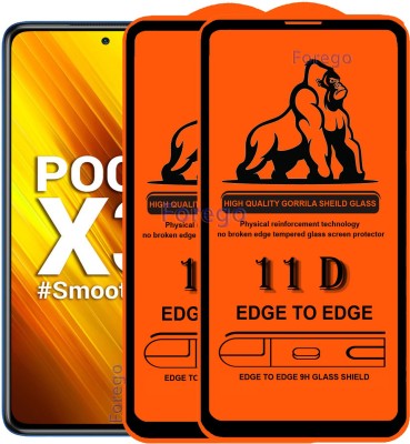 Forego Edge To Edge Tempered Glass for Poco X3(Pack of 2)