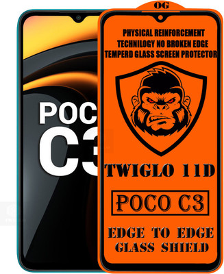 TWIGLO Edge To Edge Tempered Glass for REDMI POCO C3(Pack of 1)