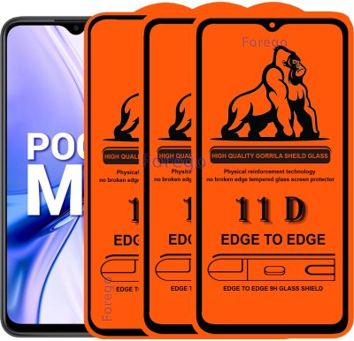 Forego Edge To Edge Tempered Glass for Poco M2(Pack of 3)