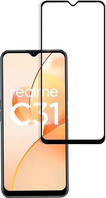 HUPSHY Edge To Edge Tempered Glass for realme C31(Pack of 1)
